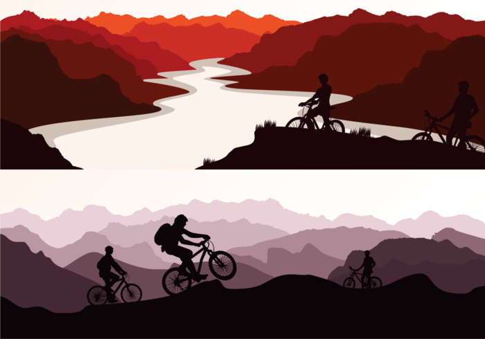 Bike Trail silhouetteillustration vektor