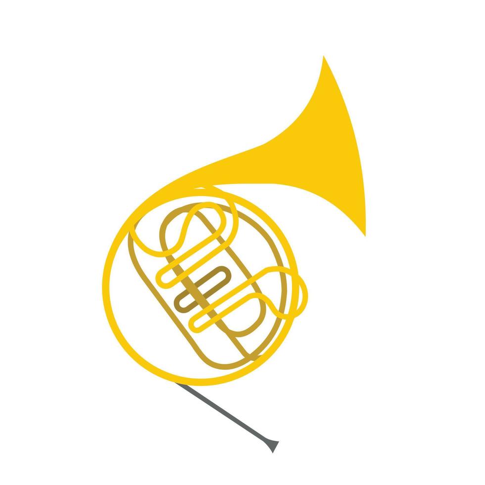 franska horn platt ikon vektor
