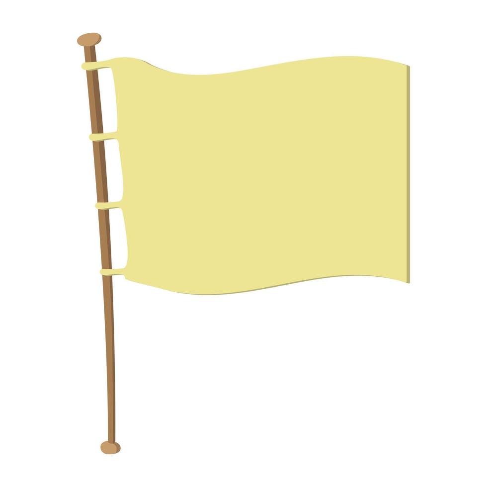weiße Fahne am hölzernen Fahnenmast vektor
