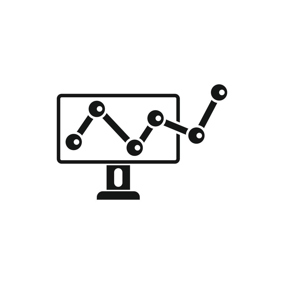 wachsendes Balkendiagramm auf dem Bildschirm des Computersymbols vektor