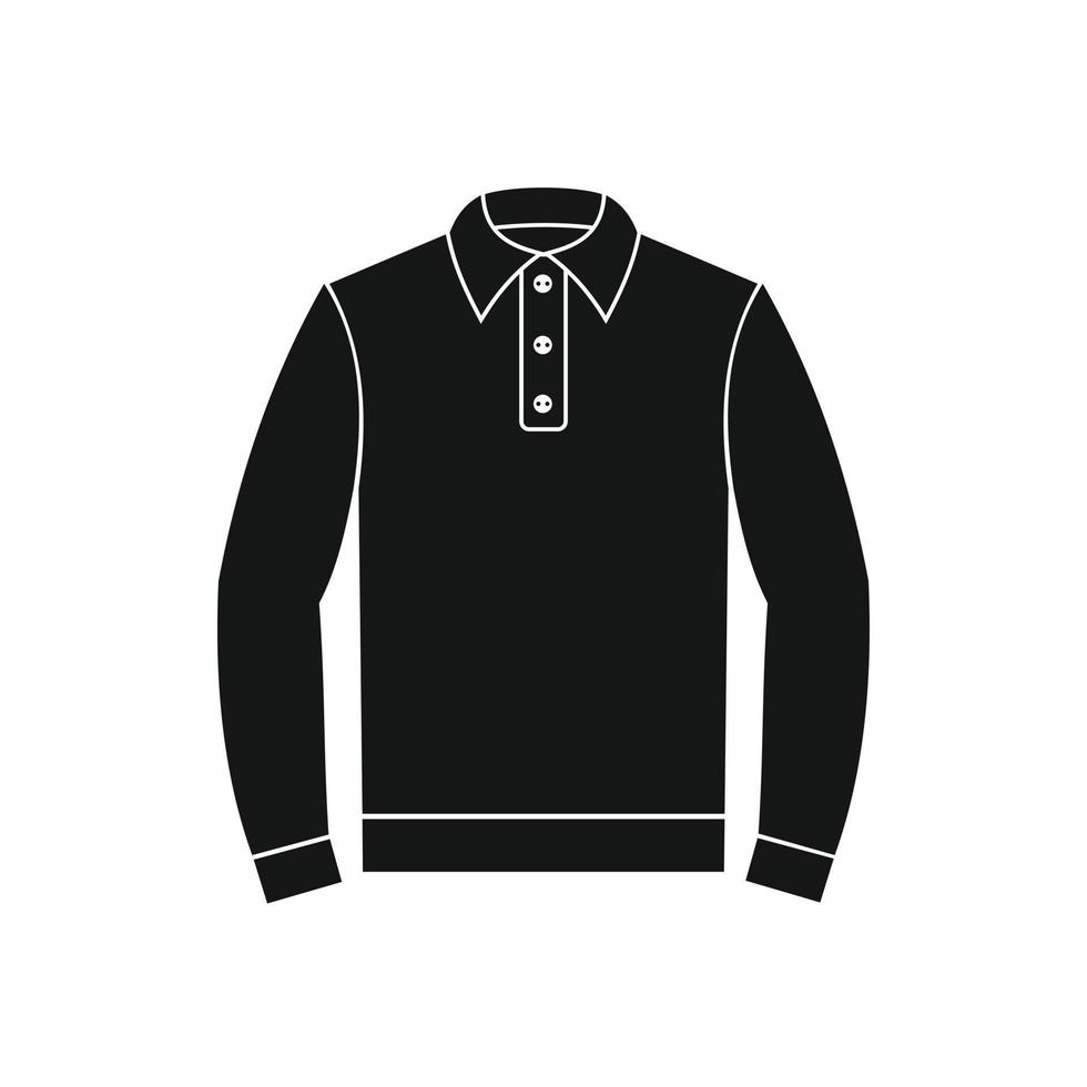 Langarm-Poloshirt-Symbol, einfacher Stil vektor