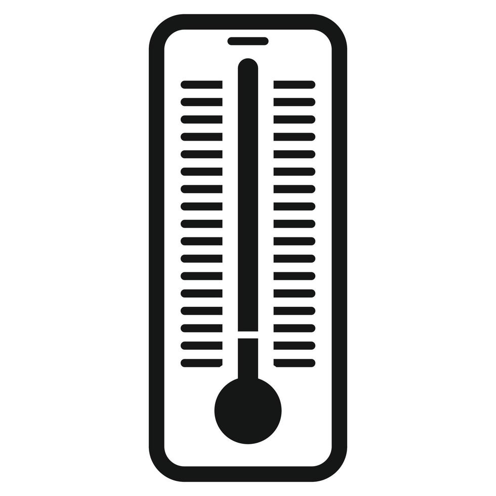 Outdoor-Thermometer-Symbol, schwarzer einfacher Stil vektor