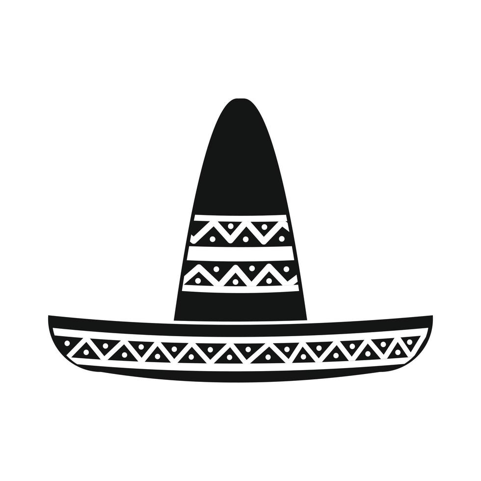 Sombrero-Ikone, einfacher Stil vektor