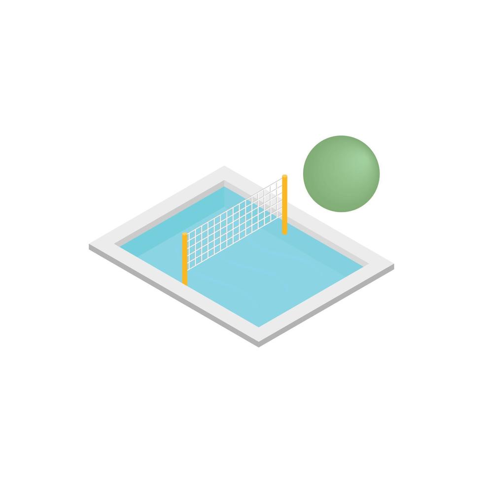 Pool-Volleyball isometrische 3D-Symbol vektor