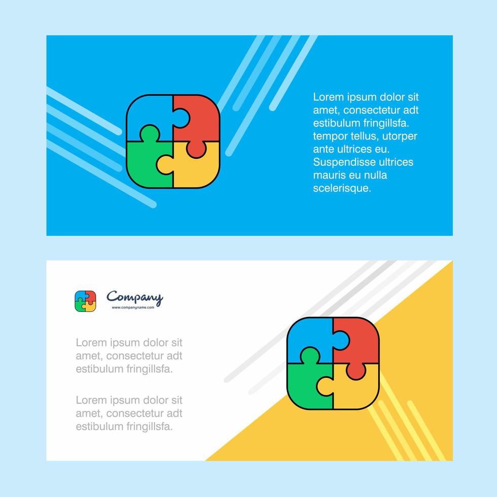 pussel spel abstrakt företags- företag baner mall horisontell reklam företag baner vektor