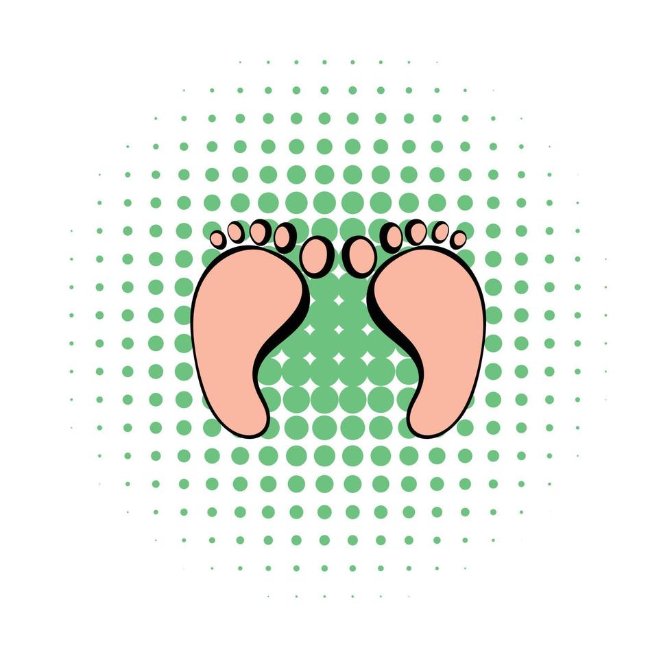 winzige Füße der neugeborenen Ikone im Comic-Stil vektor