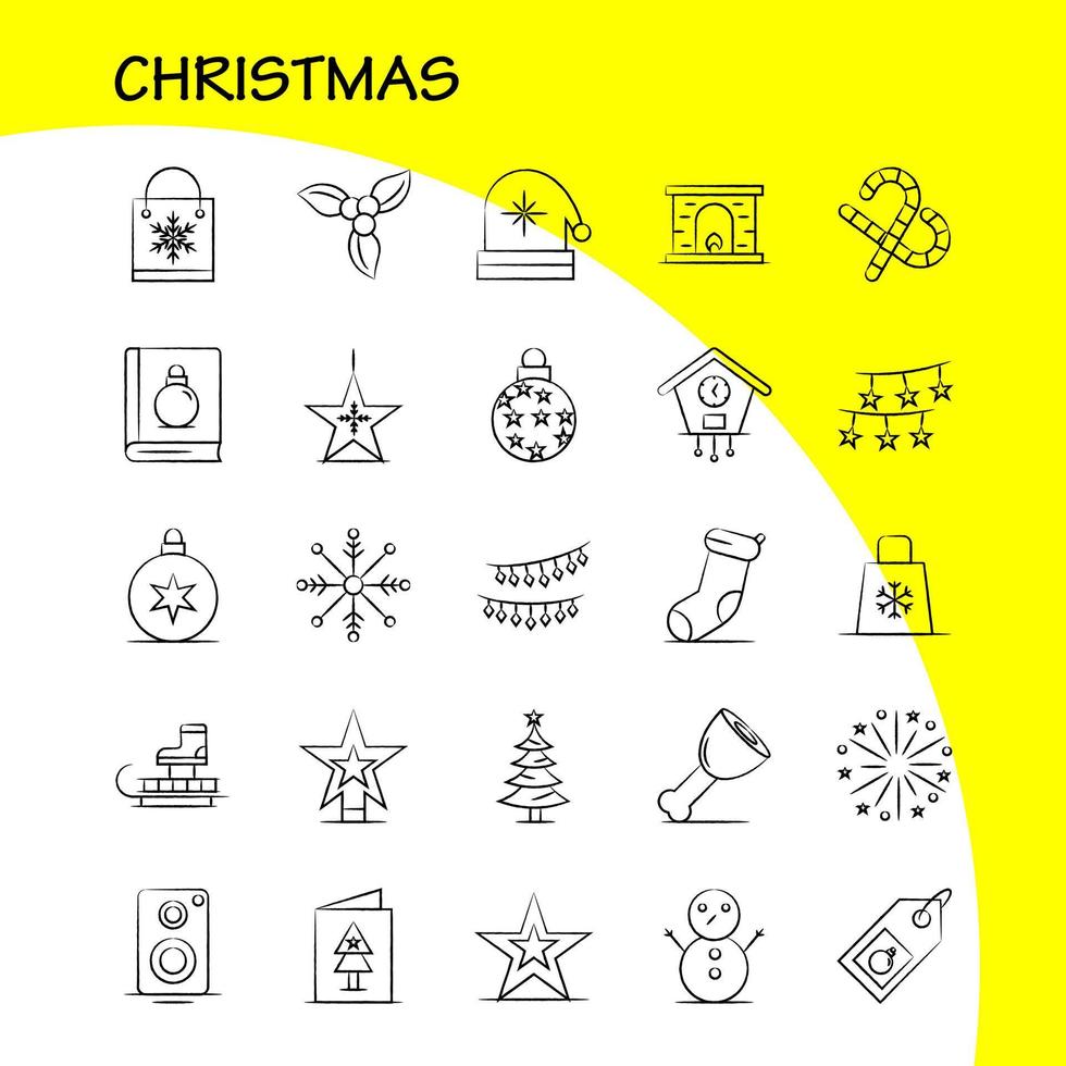 jul hand dragen ikon för webb skriva ut och mobil uxui utrustning sådan som transport jul claus santa godis jul klubba ljuv piktogram packa vektor