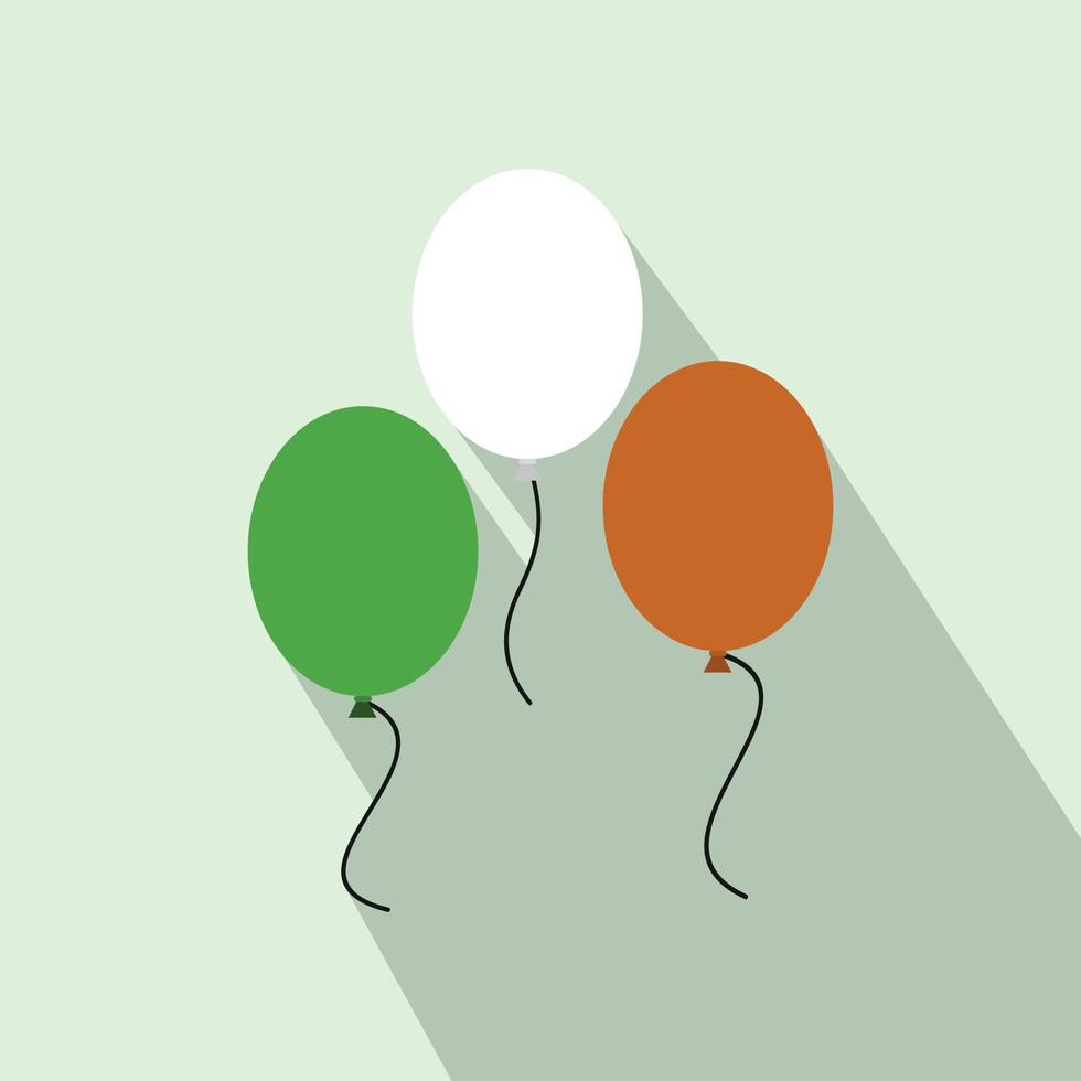 ballonger i irländsk färger platt ikon vektor