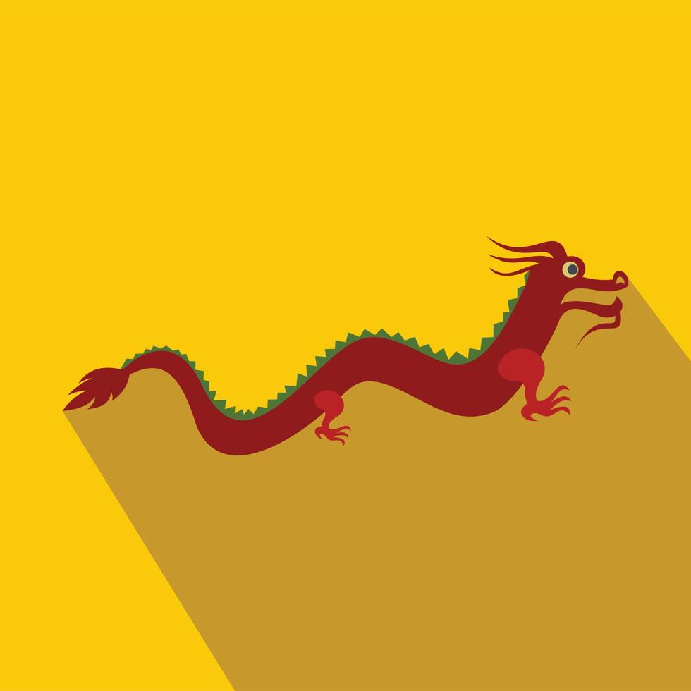 rotes chinesisches Drachensymbol, flacher Stil vektor