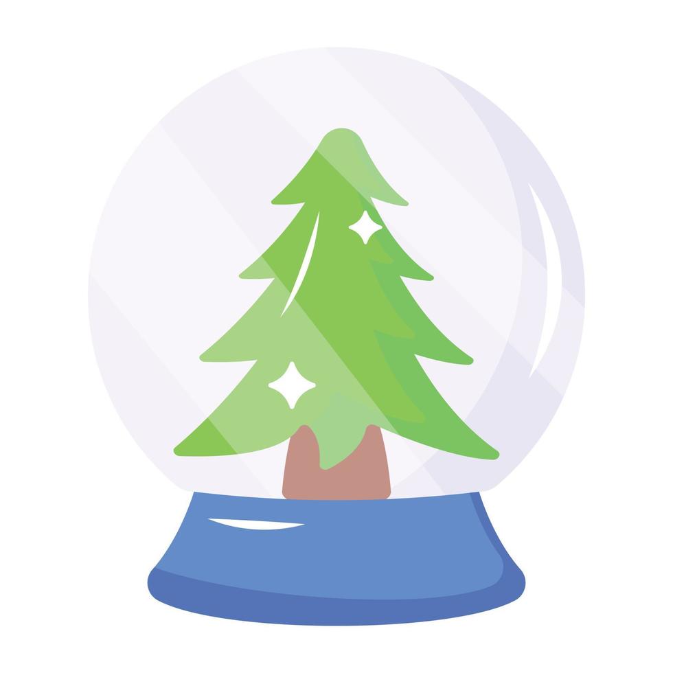 ett redigerbar platt ikon av jul klot vektor