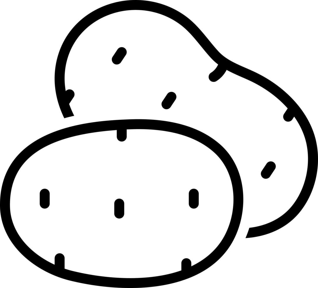 linje ikon för potatis vektor