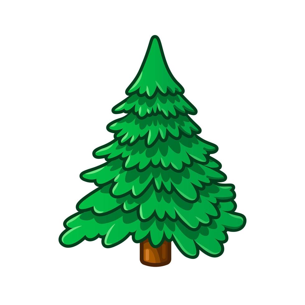 Weihnachten immergrüner Baum Emoji isoliert auf weißem Hintergrund vektor