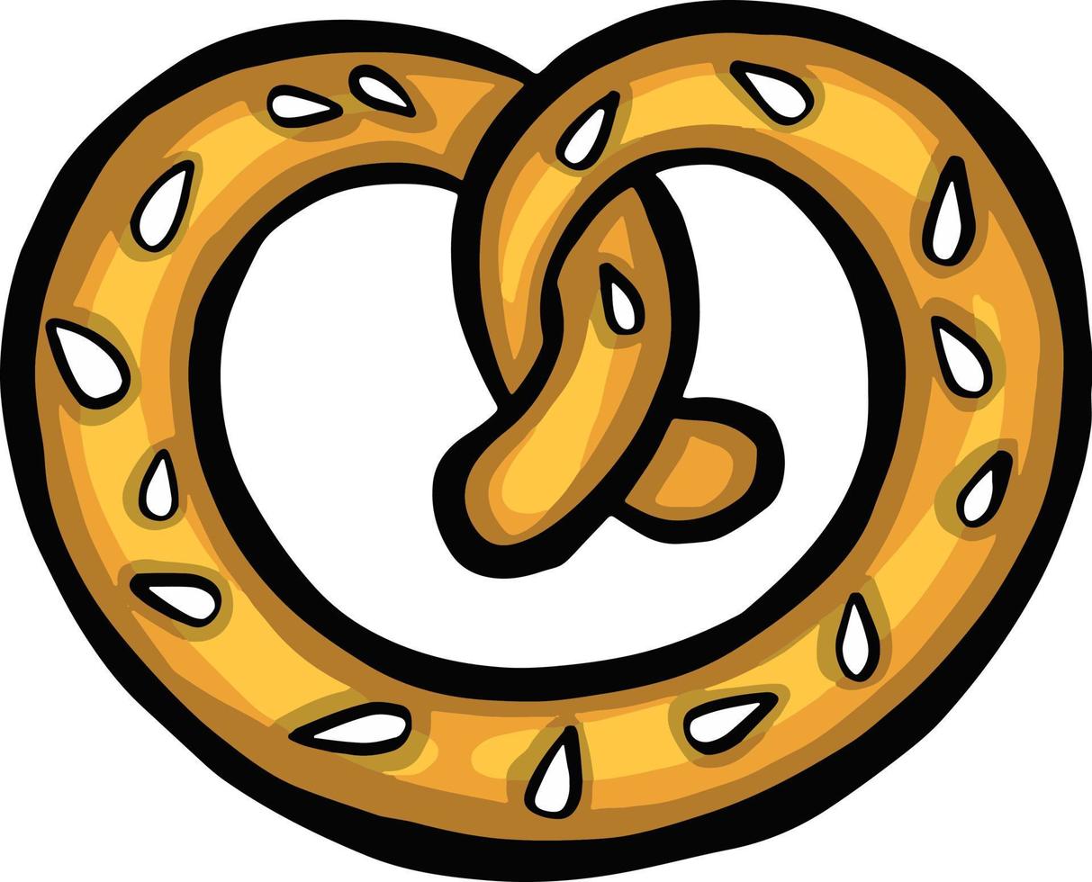 salt pretzel, öl mellanmål illustration vektor