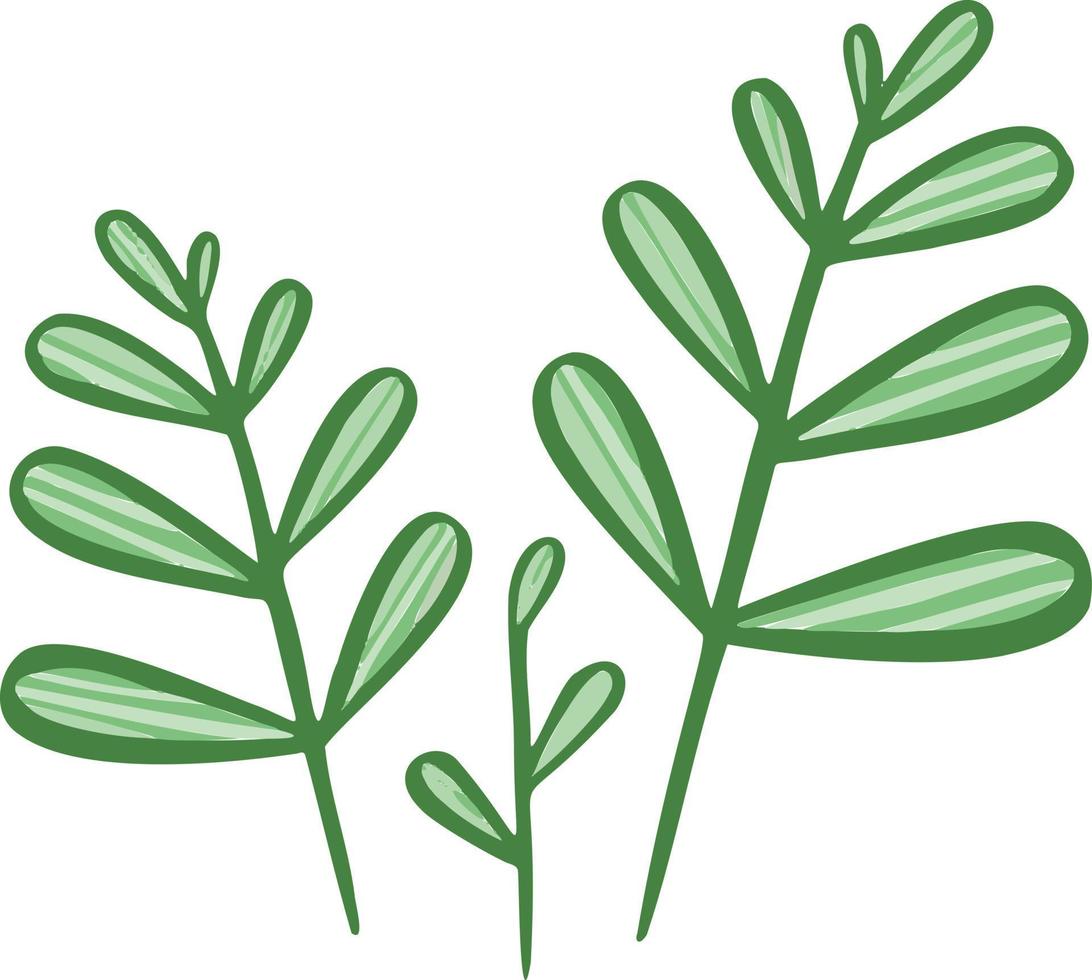 plantering ikon, gren symbol med löv. vektor, linje, ett Färg. vektor