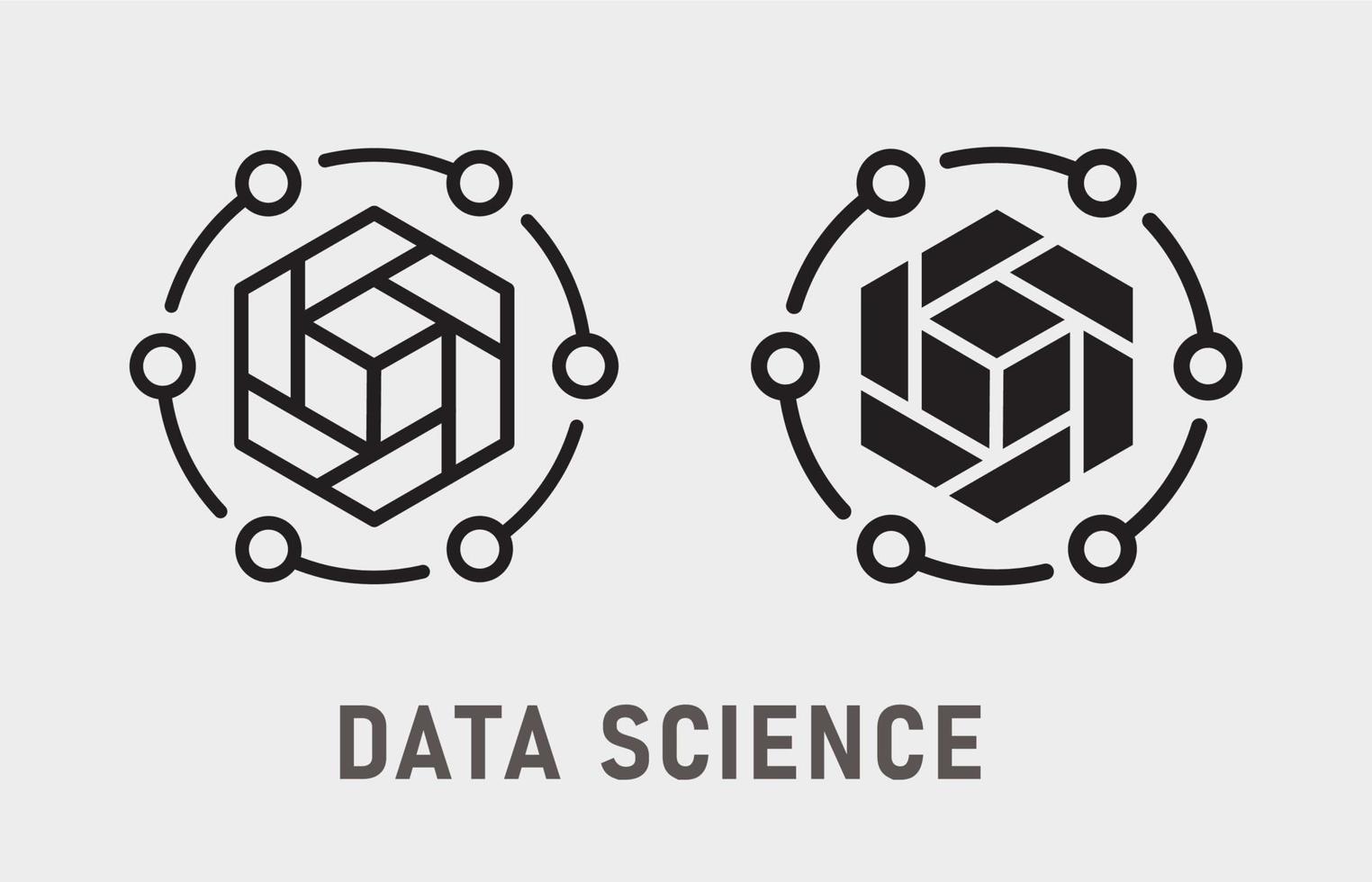 Data-Science-Symbol auf weißem Hintergrund. Vektor-Illustration. vektor