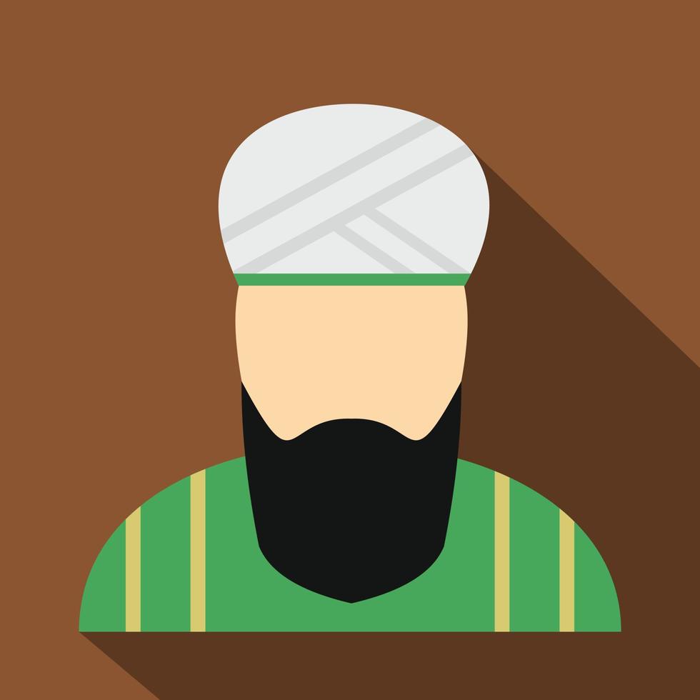 flache Ikone des muslimischen Mannes vektor