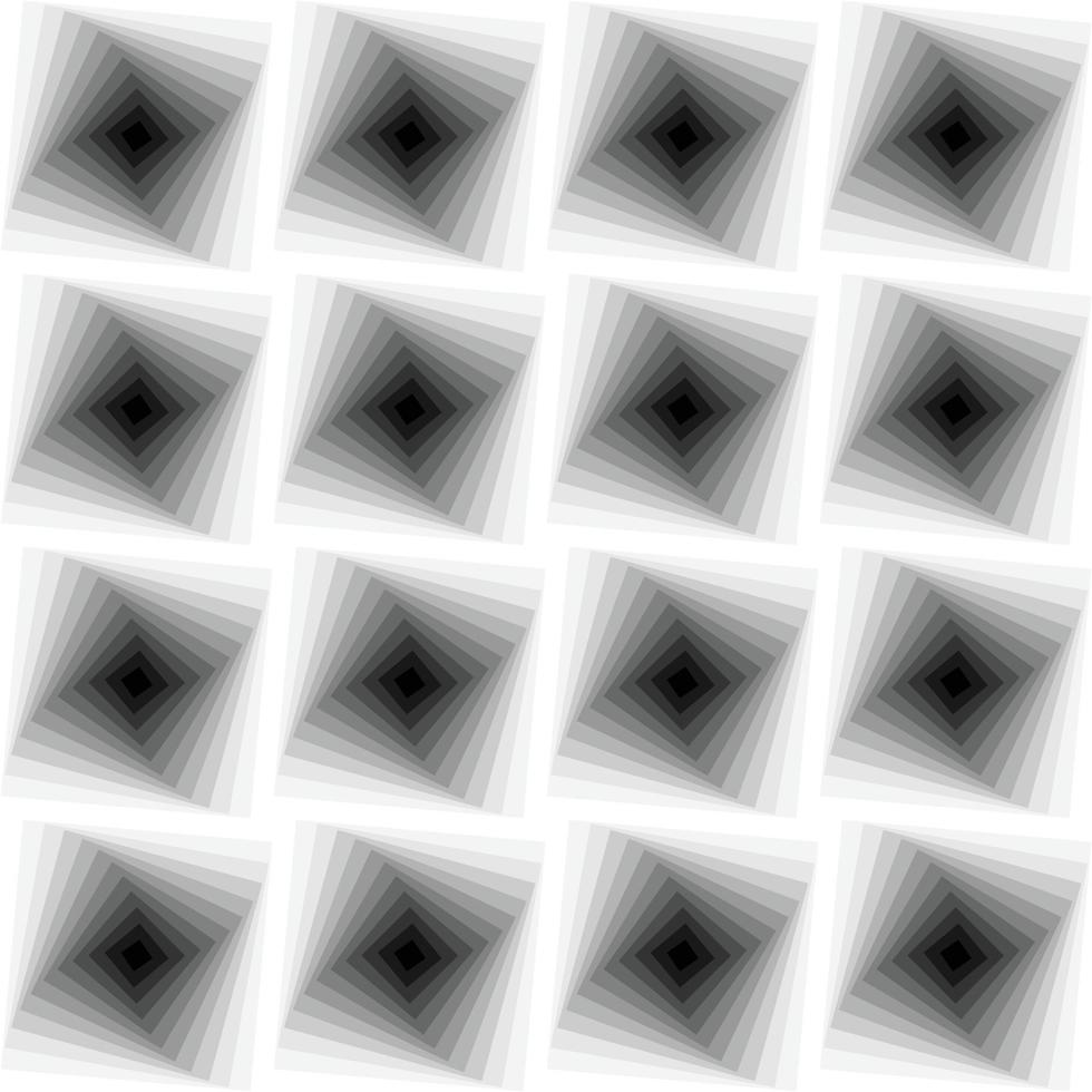 weiß grau schwarz nähte konzentrische quadrate optisches design vektor