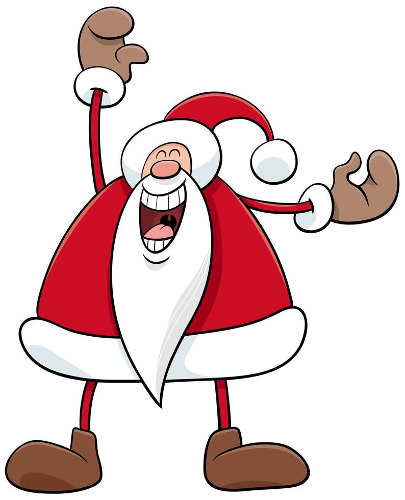 glückliche Weihnachtsmann-Weihnachtskarikaturfigur vektor