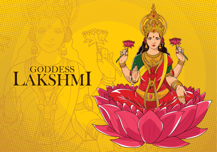 Gudinna Lakshmi Illustration vektor