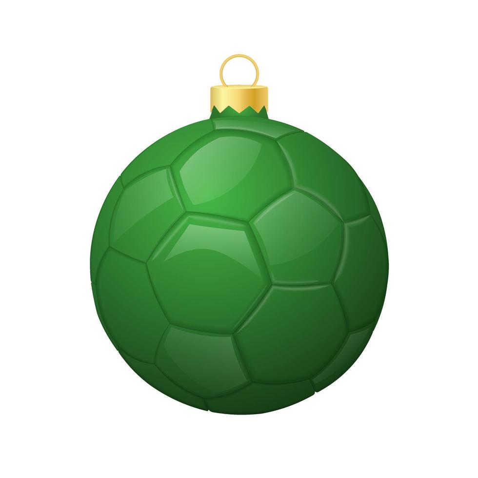 grünes Weihnachtsfußball-Symbol für den Weihnachtsbaum vektor