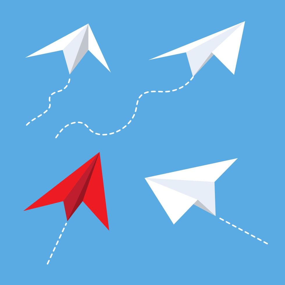 Papierflugzeug Vektor Icon Design Illustration