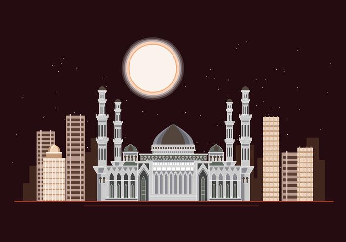 Hazrat-Sultan-Moschee in der Nacht vektor