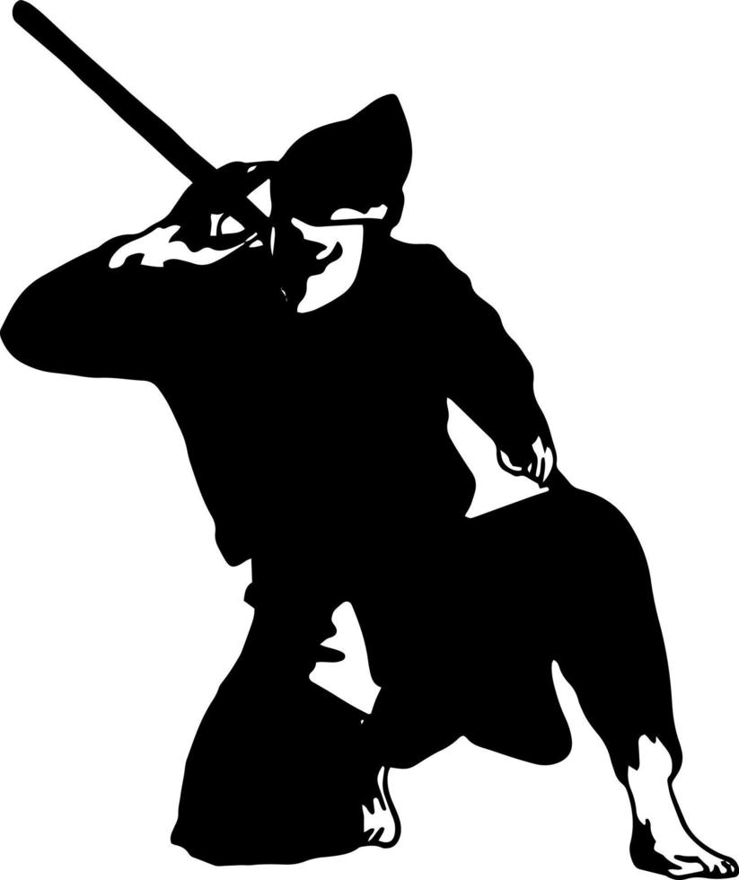 Pencak Silat Symbol Vektor Logo Silhouette