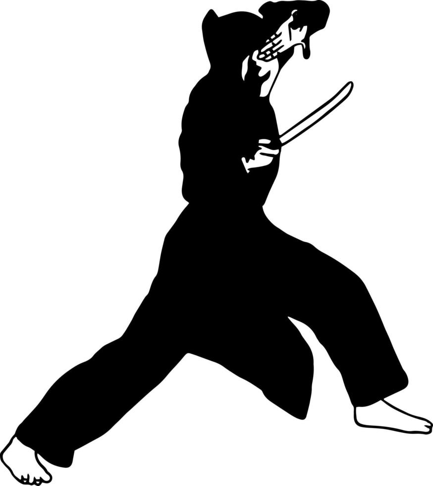 Pencak Silat Symbol Vektor Logo Silhouette