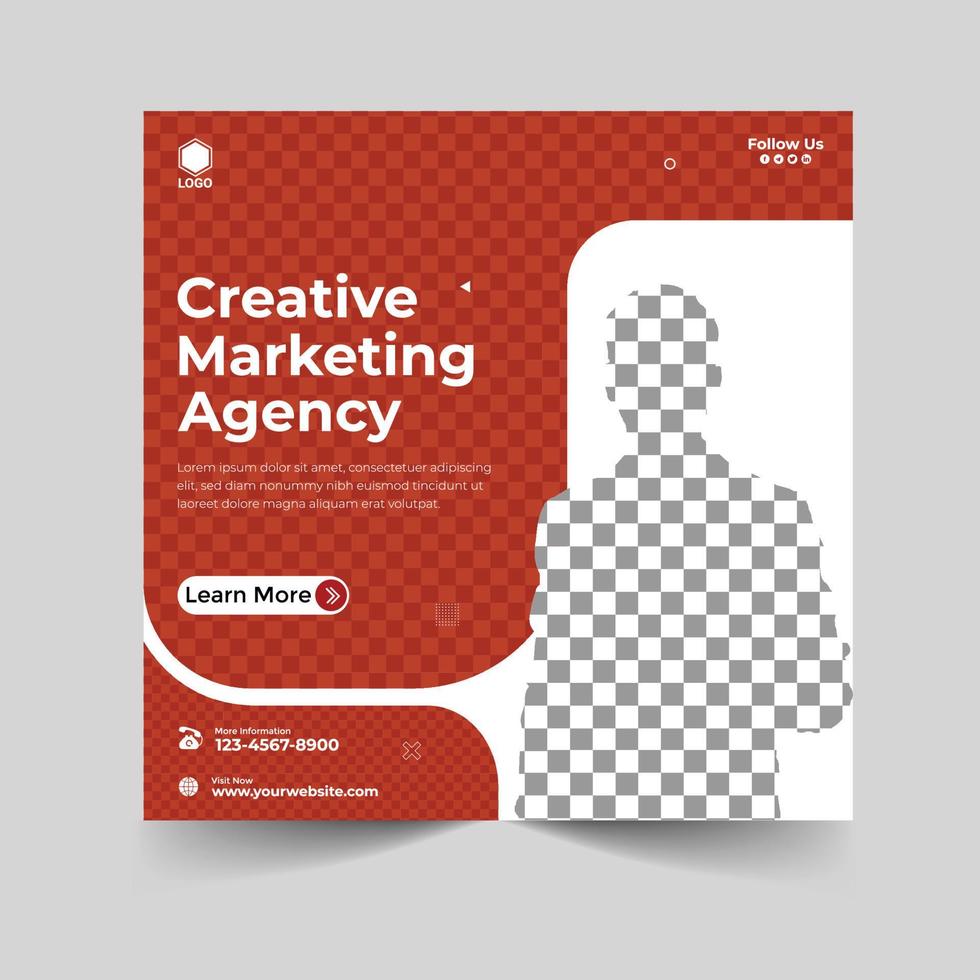 kreativ marknadsföring byrå och företags- social media posta eller fyrkant baner mall design vektor