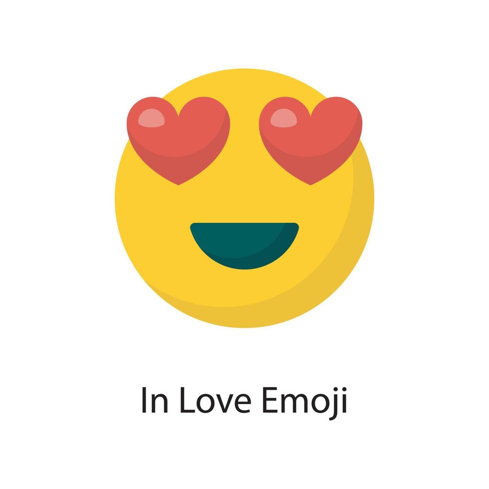 i kärlek emoji vektor platt ikon design illustration. kärlek symbol på vit bakgrund eps 10 fil
