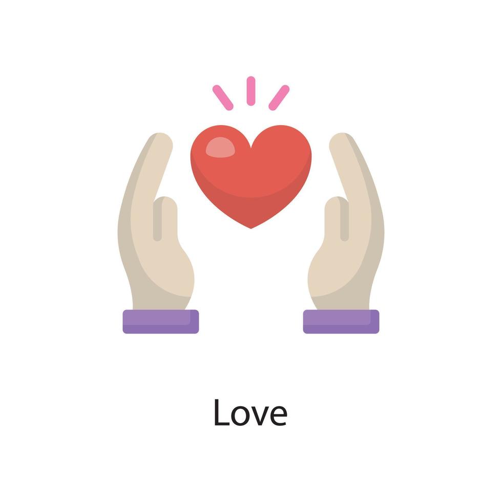 kärlek vektor platt ikon design illustration. kärlek symbol på vit bakgrund eps 10 fil
