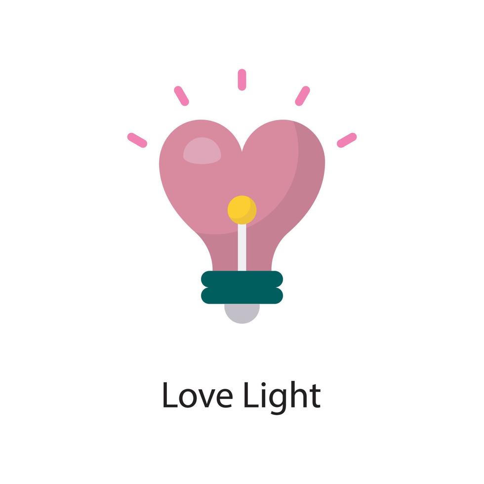kärlek ljus vektor platt ikon design illustration. kärlek symbol på vit bakgrund eps 10 fil