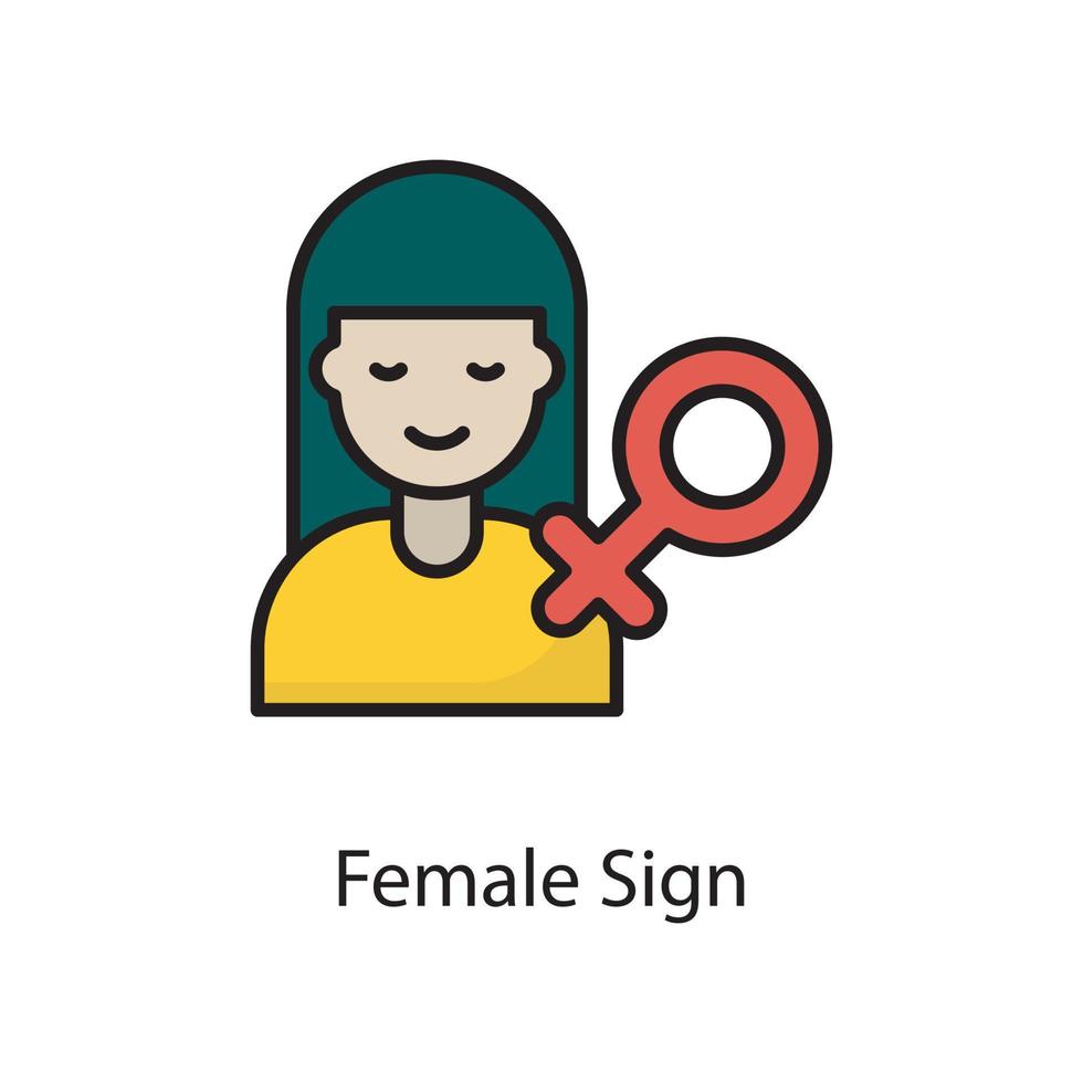 kvinna tecken vektor fylld översikt ikon design illustration. kärlek symbol på vit bakgrund eps 10 fil