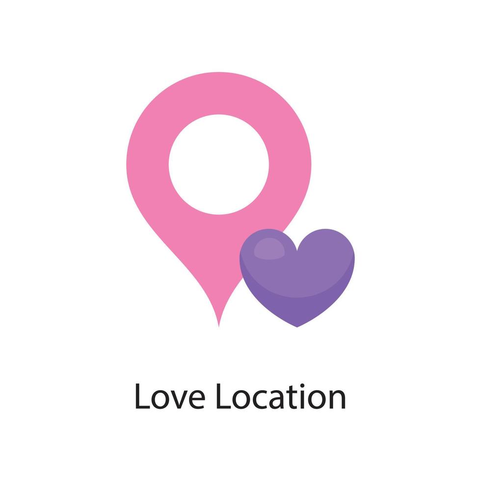 Liebe Lage Vektor flache Icon Design Illustration. Liebessymbol auf weißem Hintergrund eps 10-Datei