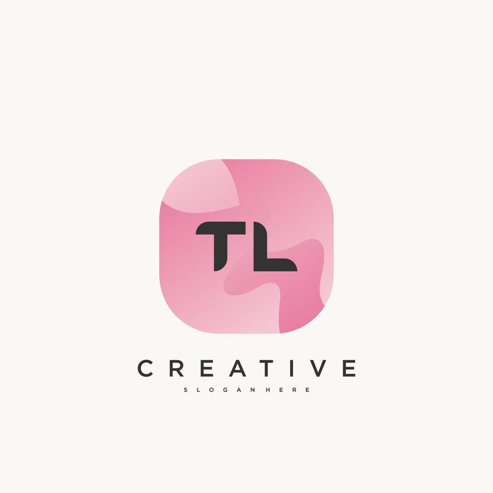 tl anfangsbuchstabe logo icon design template elemente mit wellenfarbener kunst. vektor