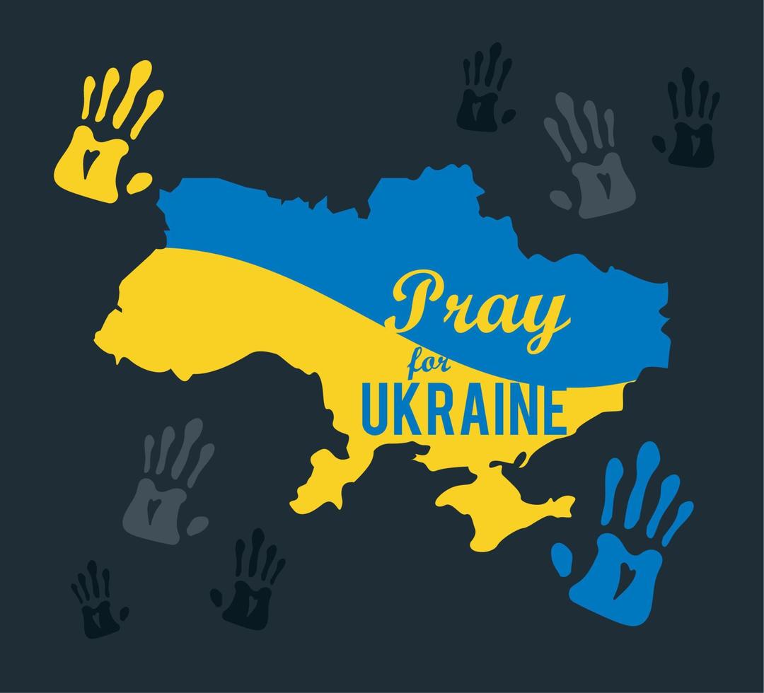 bete für ukraine plakat vektor