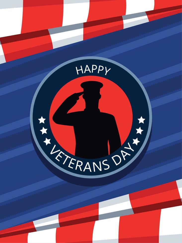 Happy Veterans Day Siegel vektor