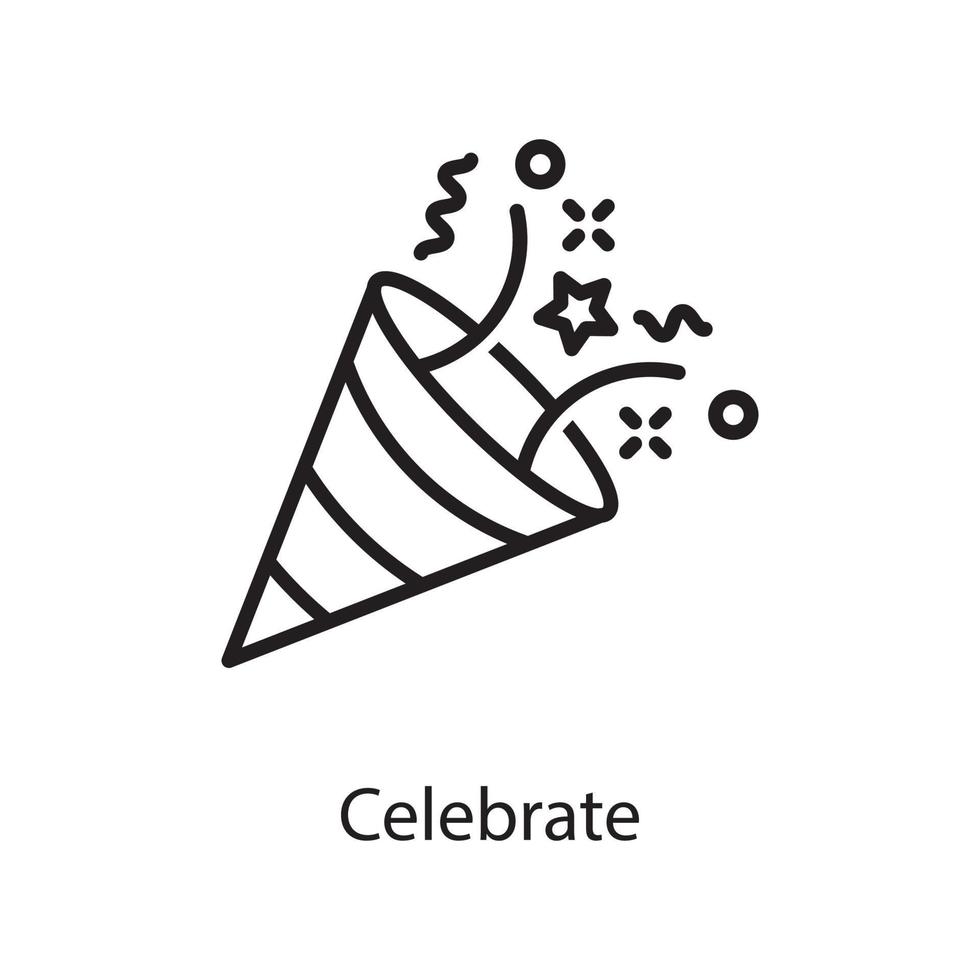 Feiern Sie Vektor-Gliederung-Icon-Design-Illustration. Liebessymbol auf weißem Hintergrund eps 10-Datei vektor