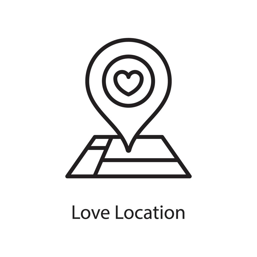 Liebe Lage Vektor Icon Design Illustration. Liebessymbol auf weißem Hintergrund eps 10-Datei