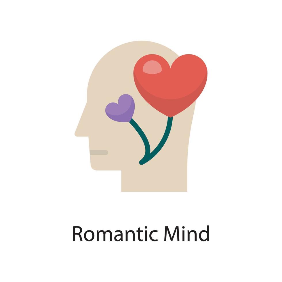 romantisk sinne vektor platt ikon design illustration. kärlek symbol på vit bakgrund eps 10 fil