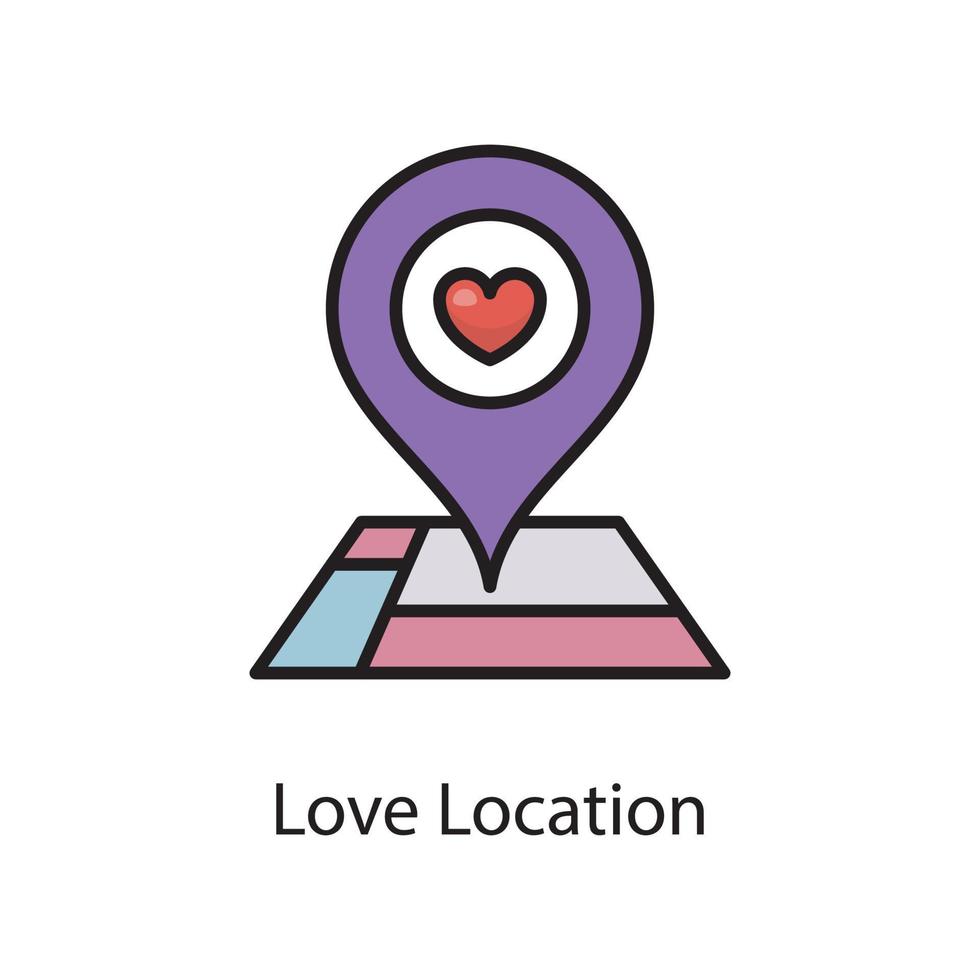 kärlek plats vektor platt ikon design illustration. kärlek symbol på vit bakgrund eps 10 fil