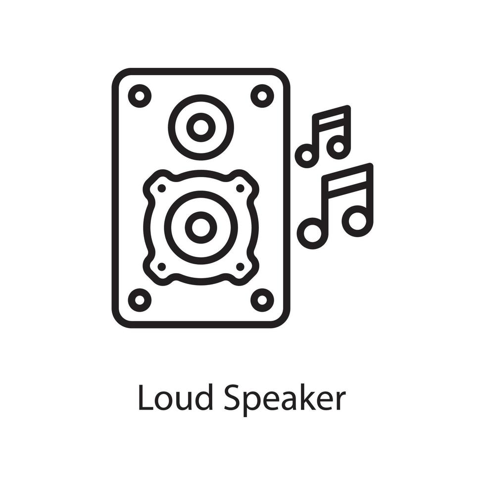 Lautsprecher-Vektor-Gliederung-Icon-Design-Illustration. Liebessymbol auf weißem Hintergrund eps 10-Datei vektor