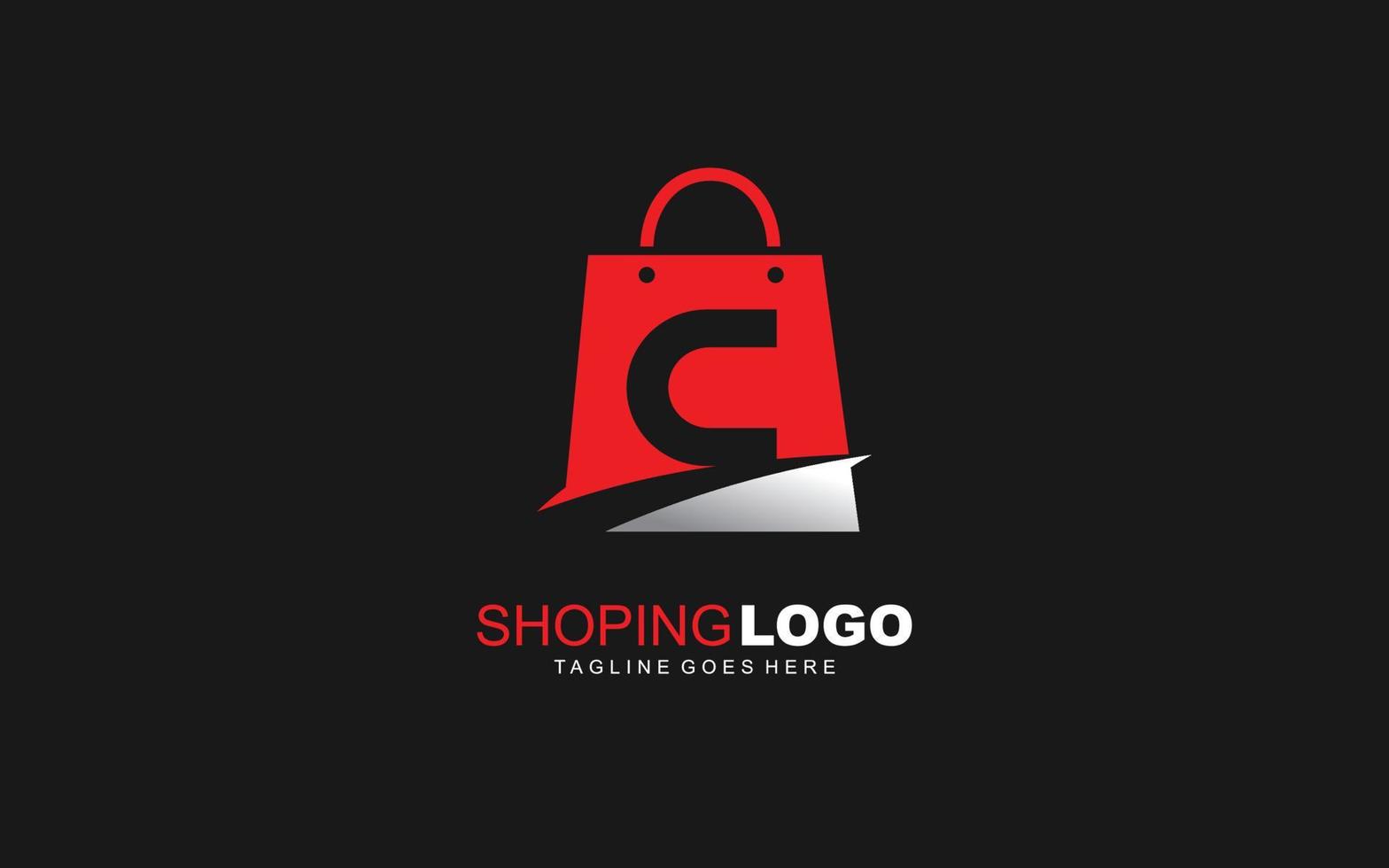 c logotyp onlinebutik för branding företag. väska mall vektor illustration för din varumärke.