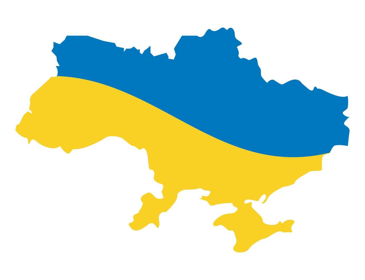 ukrainska flaggan på kartan vektor