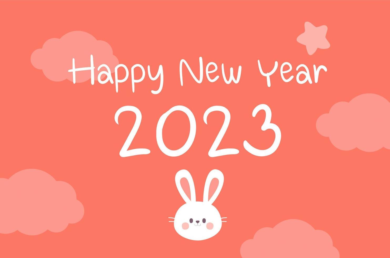Lycklig ny år 2023 och högtider firande kanin år vektor illustration