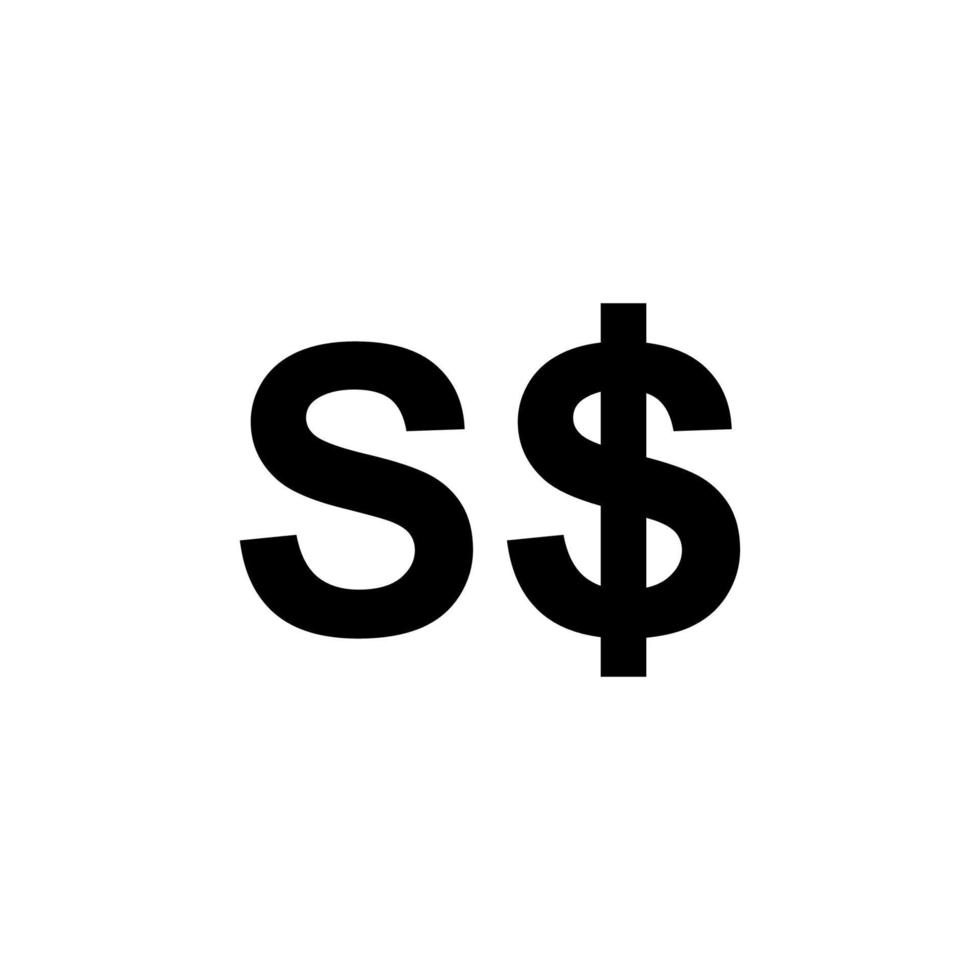 Singapur-Währungssymbol. Singapur-Dollar, sgd-Zeichen. Vektor-Illustration vektor