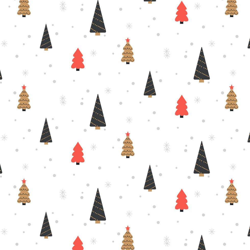 jul sömlös mönster med gran träd vektor