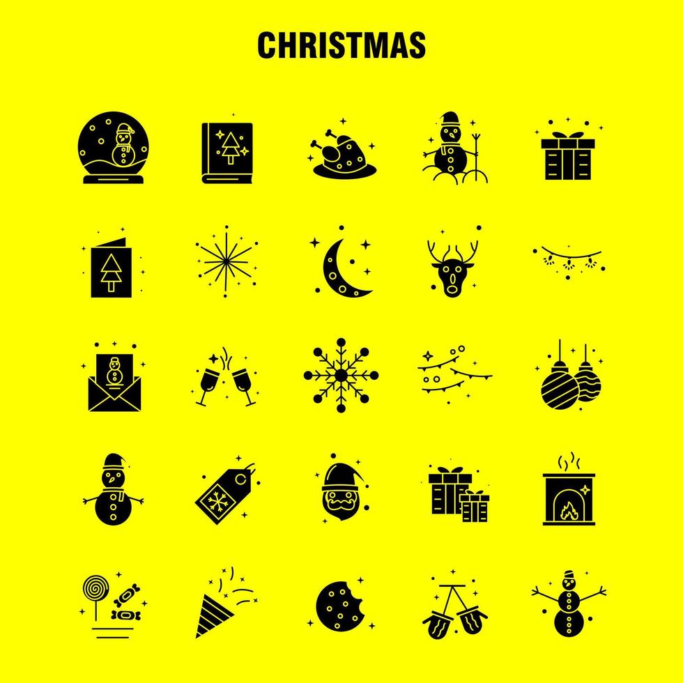 weihnachtliche solide glyphensymbole für infografiken mobiles uxui-kit und druckdesign umfassen mobile schneemannwinter weihnachtssocken wintersterne weihnachtskollektion modernes infografik-logo vektor