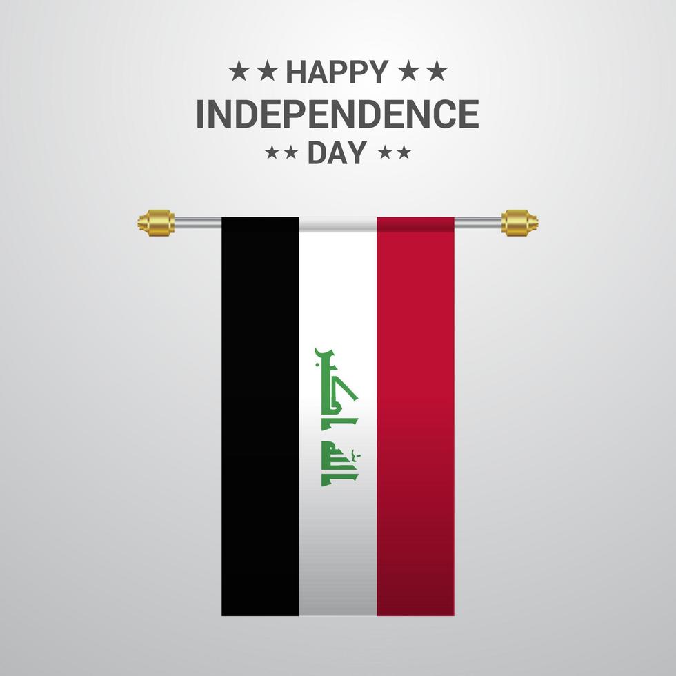 irak unabhängigkeitstag hängender flaggenhintergrund vektor
