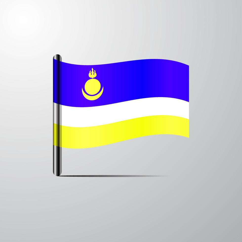 buryatia vinka skinande flagga design vektor